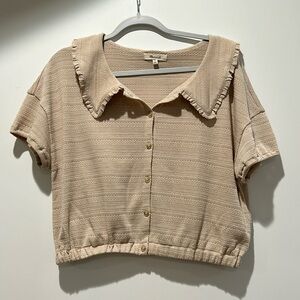 Madewell ruffle-collared crop top